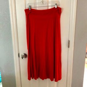 Red maxi skirt